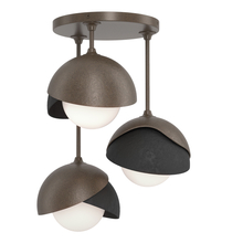 Hubbardton Forge 121374-SKT-05-10-GG0711 - Brooklyn 3-Light Double Shade Semi-Flush