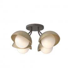 Hubbardton Forge 121375-SKT-20-84-GG0711 - Brooklyn 4-Light Single Shade Semi-Flush