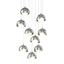 Hubbardton Forge 131105-SKT-LONG-85-85-GG0711 - Brooklyn 9-Light Double Shade Pendant