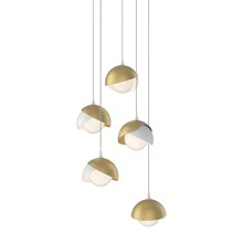 Hubbardton Forge 131125-SKT-LONG-02-86-GG0711 - Brooklyn 5-Light Double Shade Pendant