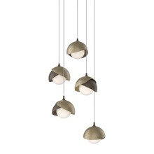 Hubbardton Forge 131125-SKT-LONG-05-84-GG0711 - Brooklyn 5-Light Double Shade Pendant