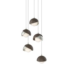 Hubbardton Forge 131125-SKT-LONG-85-05-GG0711 - Brooklyn 5-Light Double Shade Pendant