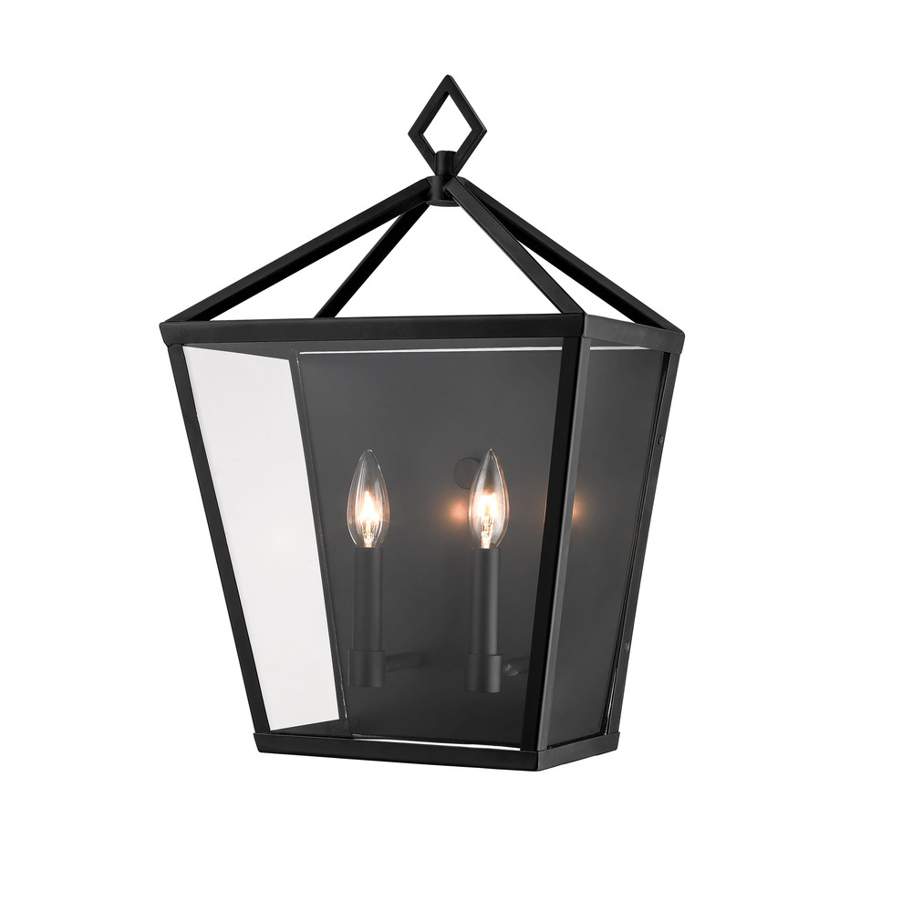 Arnold 2-Light Outdoor Wall Sconce Powder Coated Black