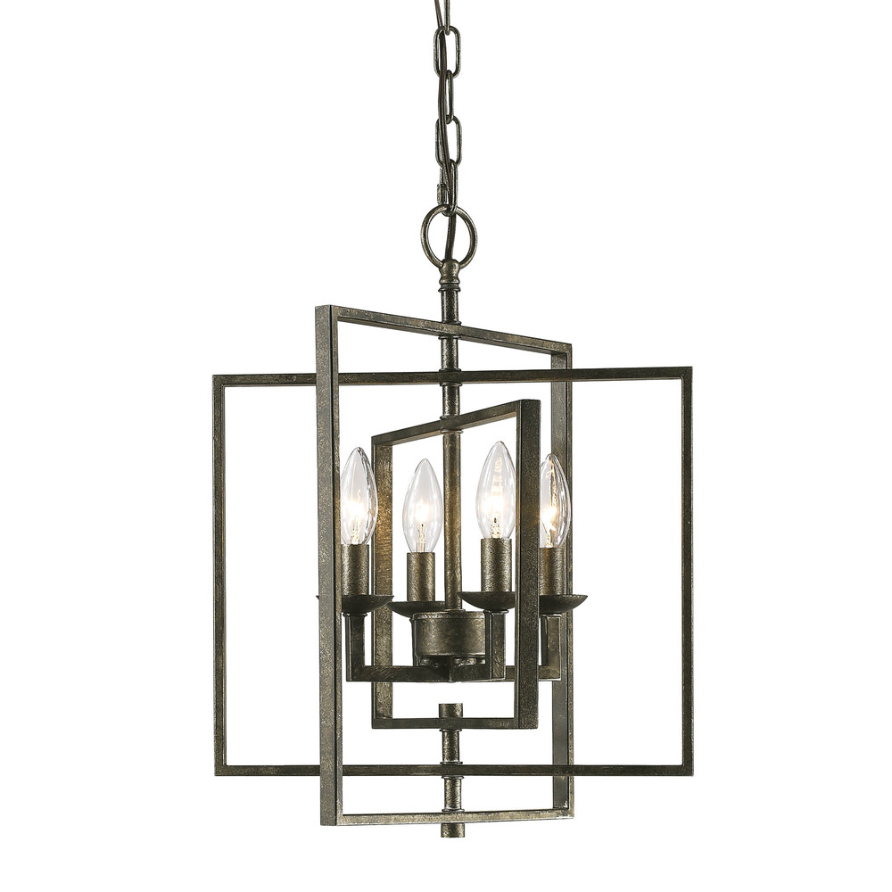 4-Light Pendant light Antique Silver