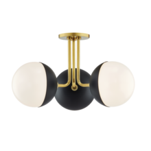 Mitzi by Hudson Valley Lighting H344603-AGB/BK - Renee Semi Flush