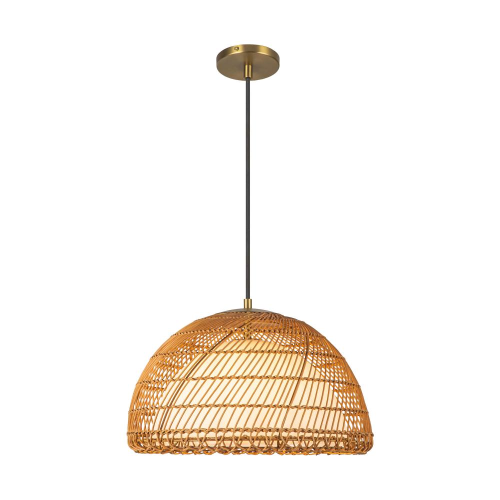 Bondi 16-in Brushed Gold/Opal Glass 1 Light Pendant