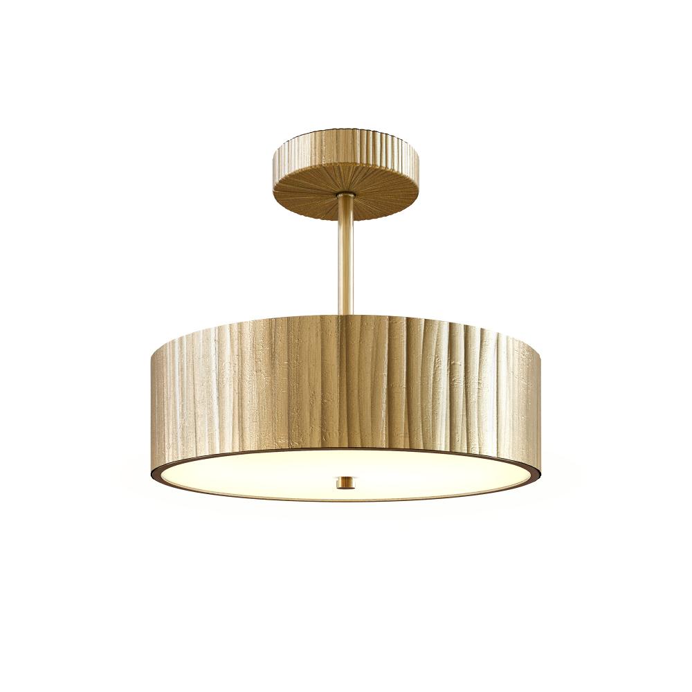 Kensington 12-in Vintage Brass LED Semi Flush Mount