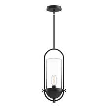 Alora Lighting PD539018MBCL - Cyrus 8-in Clear Glass/Matte Black 1 Light Pendant