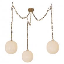 Alora Lighting MP579712BGGR - Cherise 12-in Brushed Gold/Glossy Ribbed Opal Glass Socket Multi Pendant