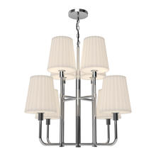 Alora Lighting CH628830CHOP - Plisse 30-in Chrome/Opal Matte Glass 8 Lights Chandeliers