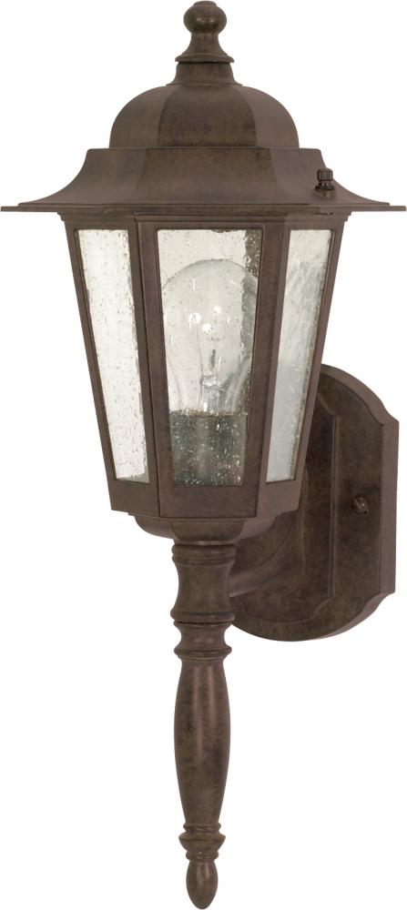 Cornerstone; 1 Light; 18 in.; Wall Lantern with Clear Seed Glass; Color retail packaging