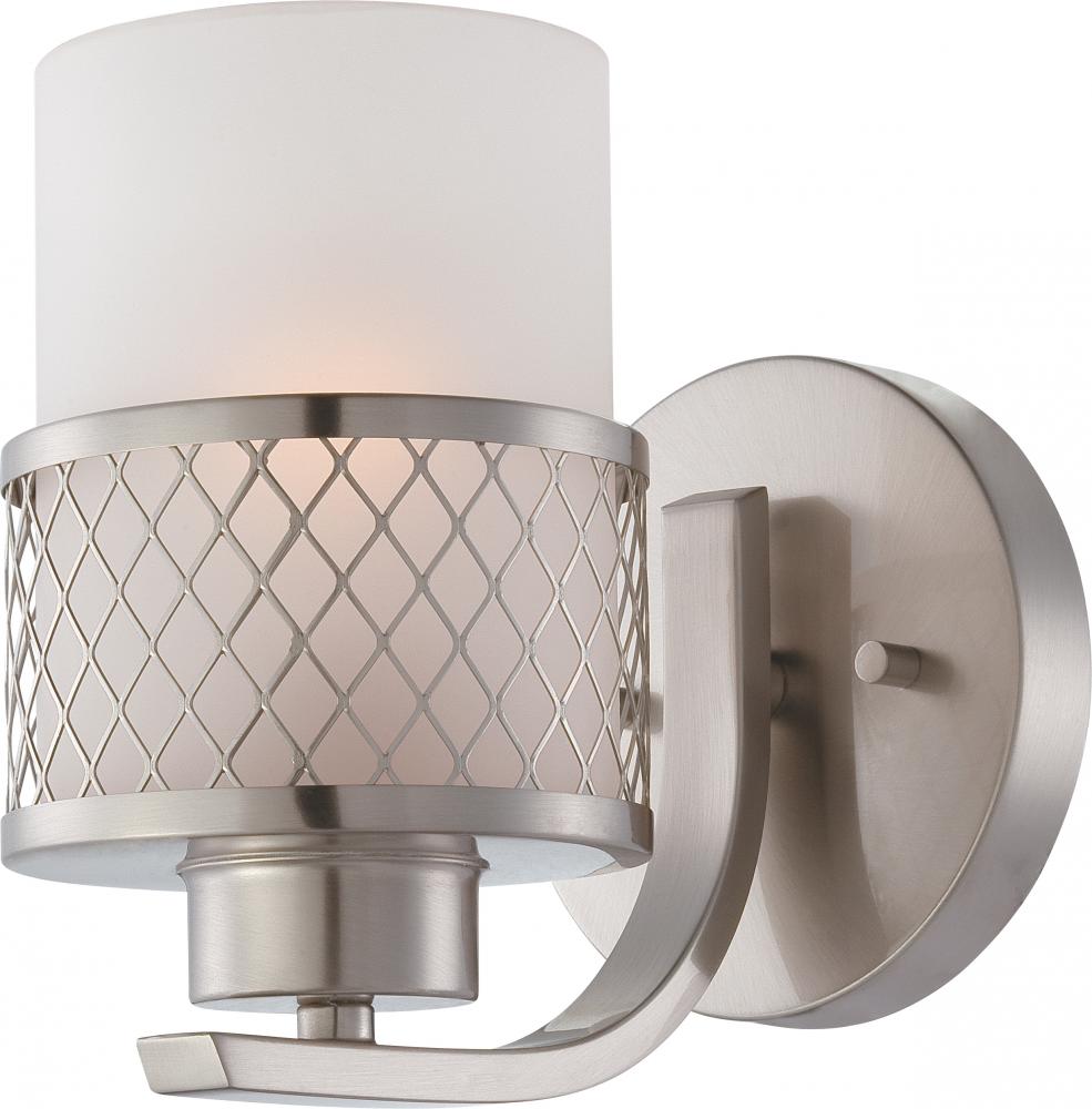 Fusion - 1 Light Vanity with Frosted Glass - Brushed Nickel Finish