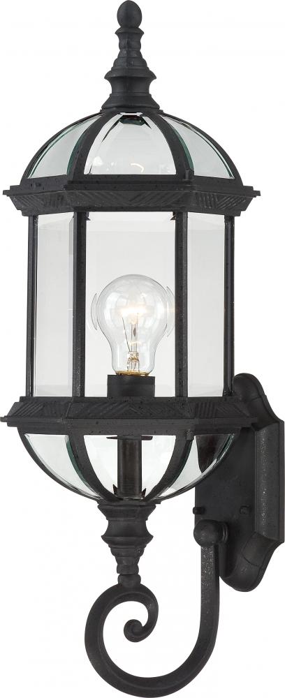 Boxwood - 1 Light 22" Wall Lantern with Clear Beveled Glass - Textured Black Finish