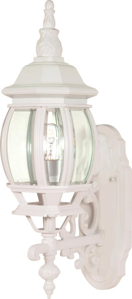 Central Park - 1 Light 20" Wall Lantern with Clear Beveled Glass - White Finish