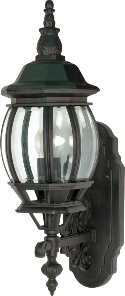 Central Park - 1 Light 20" Wall Lantern with Clear Beveled Glass - Textured Black Finish