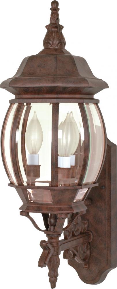 Central Park - 3 Light 22" Wall Lantern with Clear Beveled Glass - Old Bronze Finish