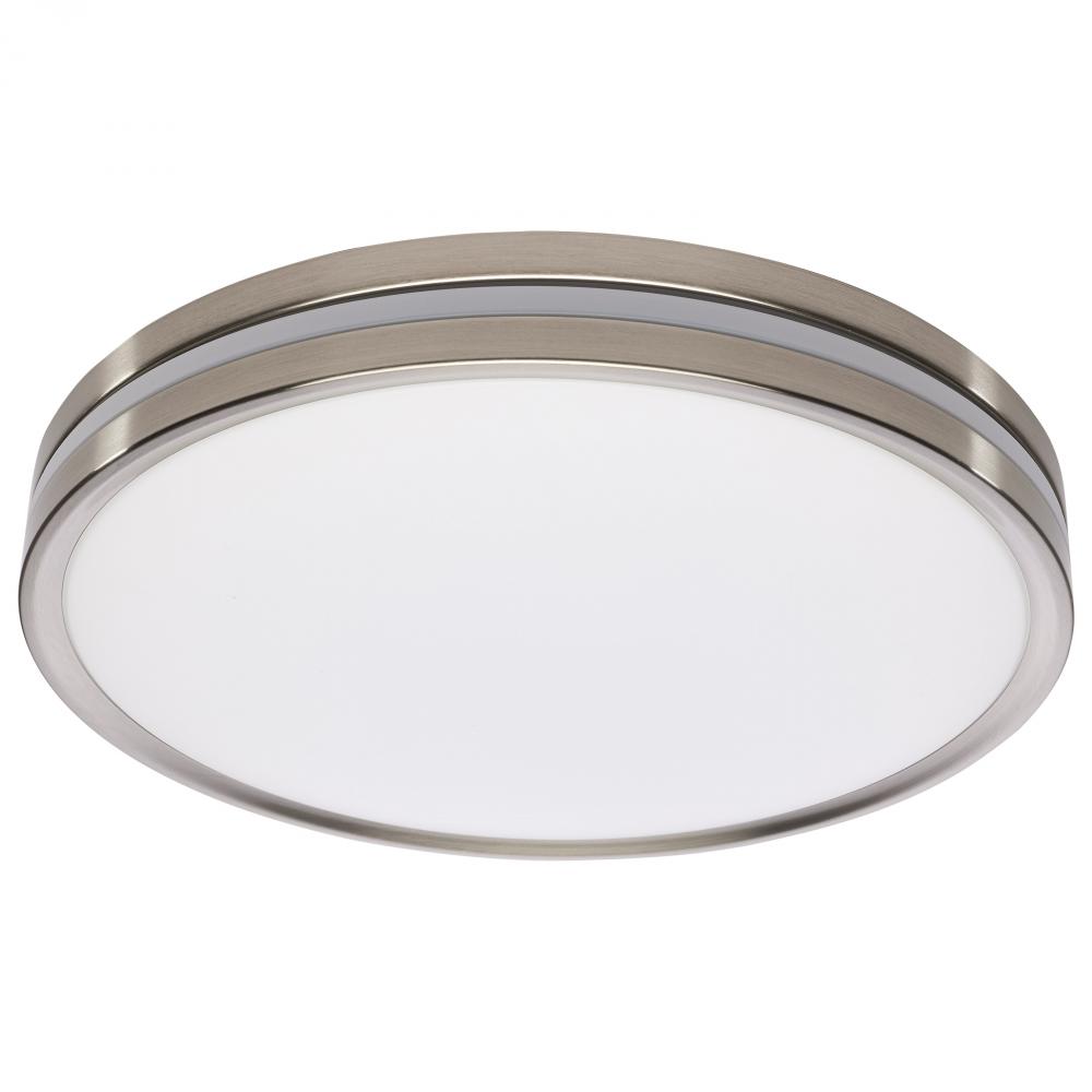 15 Inch Surface Mount with Night Light; 5 CCT Selectable; Brushed Nickel Finish