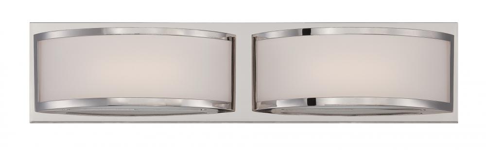 Mercer - (2) LED Wall Sconce with Frosted Glass - Polished Nickel Finish