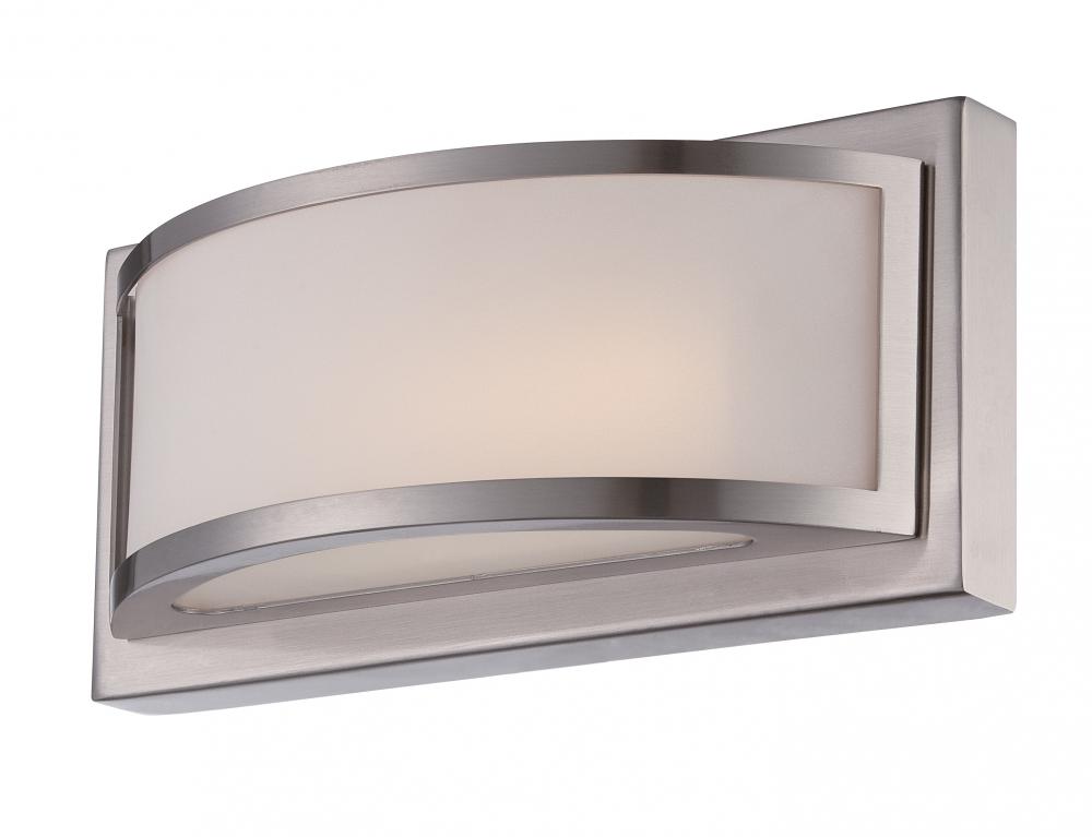 Mercer - (1) LED Wall Sconce with Frosted Glass - Brushed Nickel Finish