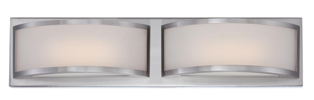 Mercer - (2) LED Wall Sconce with Frosted Glass - Brushed Nickel Finish