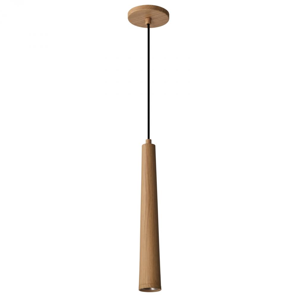 Melrose; 12 Watt, 16" LED Pendant; Ash Wood Finish