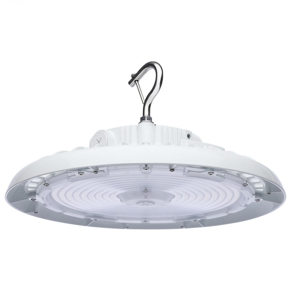 Wattage 150W/175W/200W and CCT Selectable 3K/4K/5K LED UFO High Bay; 120-347 Volt; White Finish