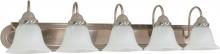 Nuvo 60/323 - Ballerina - 5 Light 36" Vanity with Alabaster Glass - Brushed Nickel Finish