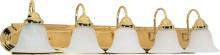 Nuvo 60/331 - Ballerina - 5 Light 36" Vanity with Alabaster Glass - Polished Brass Finish