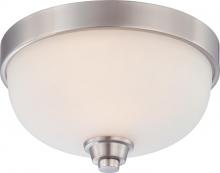 Nuvo 60/4191 - Helium - 1 Light Flush Dome with Satin White Glass - Brushed Nickel Finish