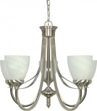 Nuvo 60/460 - 5-Light Brushed Nickel Chandelier with Alabaster Glass and (5) 13W GU24 Bulbs Included