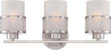 Nuvo 60/4683 - Fusion - 3 Light Vanity with Frosted Glass - Brushed Nickel Finish