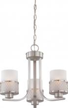 Nuvo 60/4687 - Fusion - 3 Light Chandelier with Frosted Glass - Brushed Nickel Finish