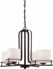Nuvo 60/5004 - 4-Light Venetian Bronze Chandelier with Etched Opal Glass