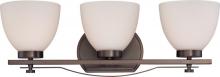 Nuvo 60/5113 - 3-Light Wall Mounted Vanity Light in Hazel Bronze Finish with Frosted Glass