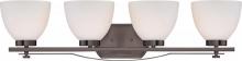 Nuvo 60/5119 - 4-Light Wall Mounted Vanity Light in Hazel Bronze Finish with Frosted Glass