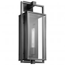 Nuvo 60/7545 - Exhibit; 1 Light; Large Wall Lantern; Matte Black Finish with Clear Beveled Glass