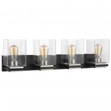 Nuvo 60/7654 - Crossroads; 4 Light Vanity; Matte Black with Clear Glass