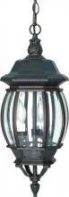 Nuvo 60/896 - Central Park - 3 Light 20" Hanging Lantern with Clear Beveled Glass - Textured Black Finish