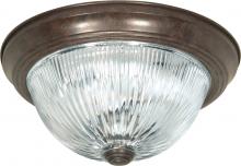 Nuvo SF76/607 - 2 Light - 13" Flush with Ribbed Glass - Old Bronze Finish