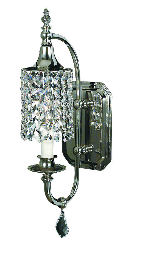 1-Light Polished Silver Princessa Sconce