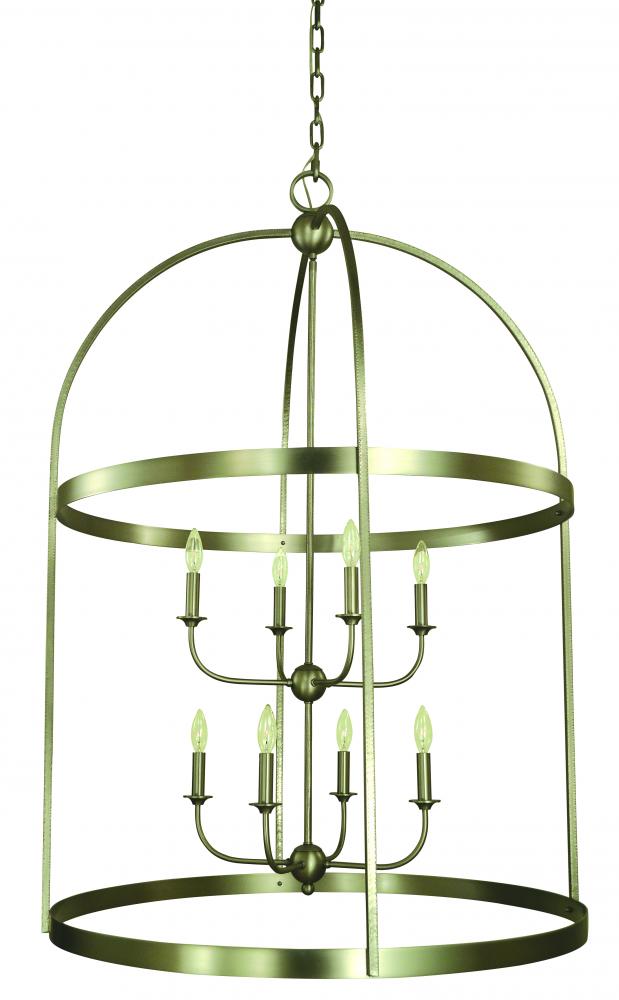 8-Light Satin Pewter Heidelberg Foyer Chandelier