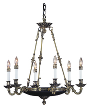 Framburg 8706 FB - 6-Light French Brass Napoleonic Dining Chandelier