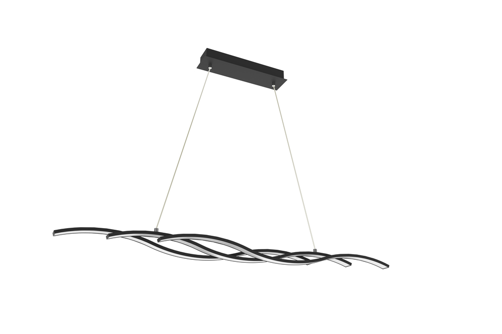 Vivio ELLA LED Triple Bar Wave Pendant-Matte Black