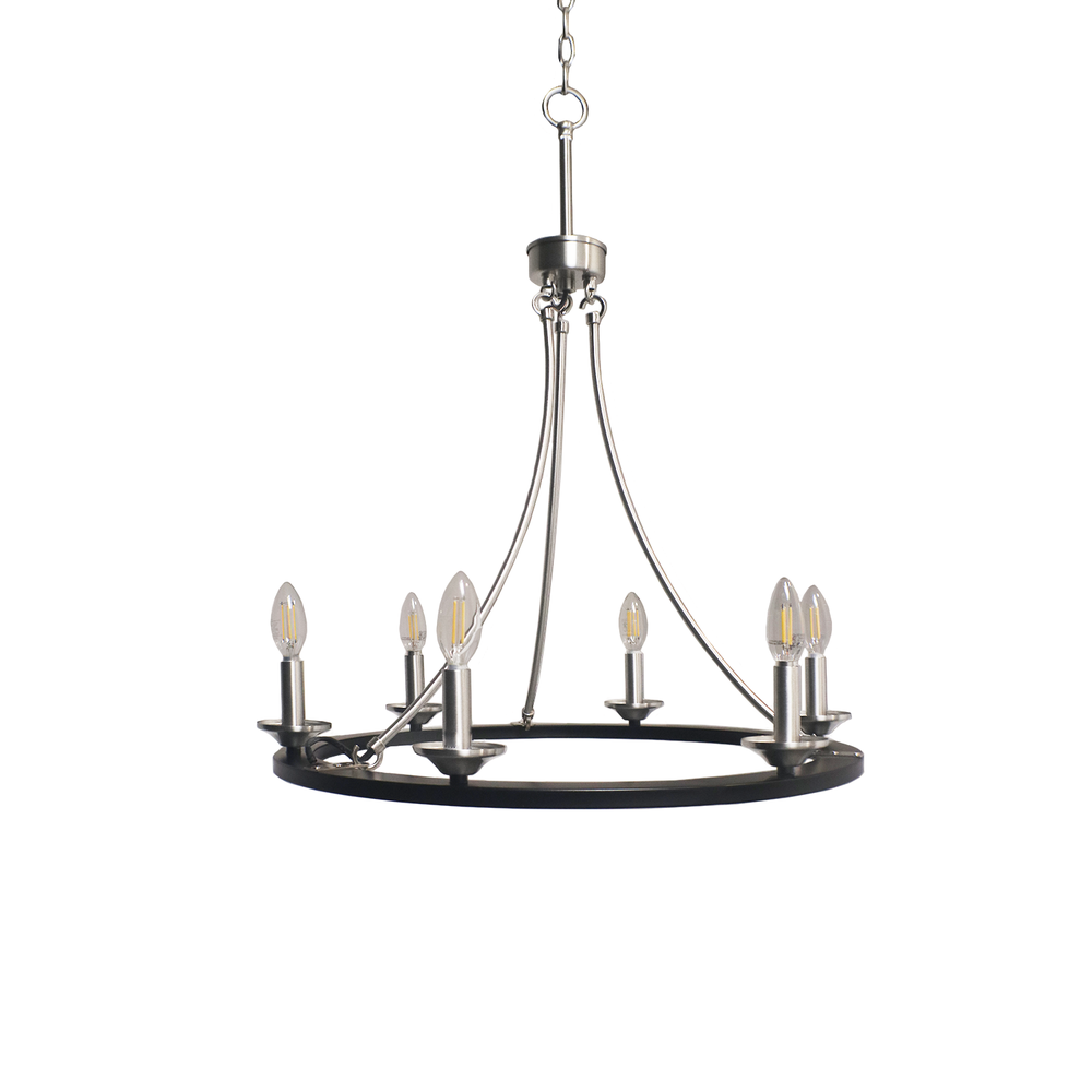 Trento 6-Light Ring Chandelier - MB/NK E12