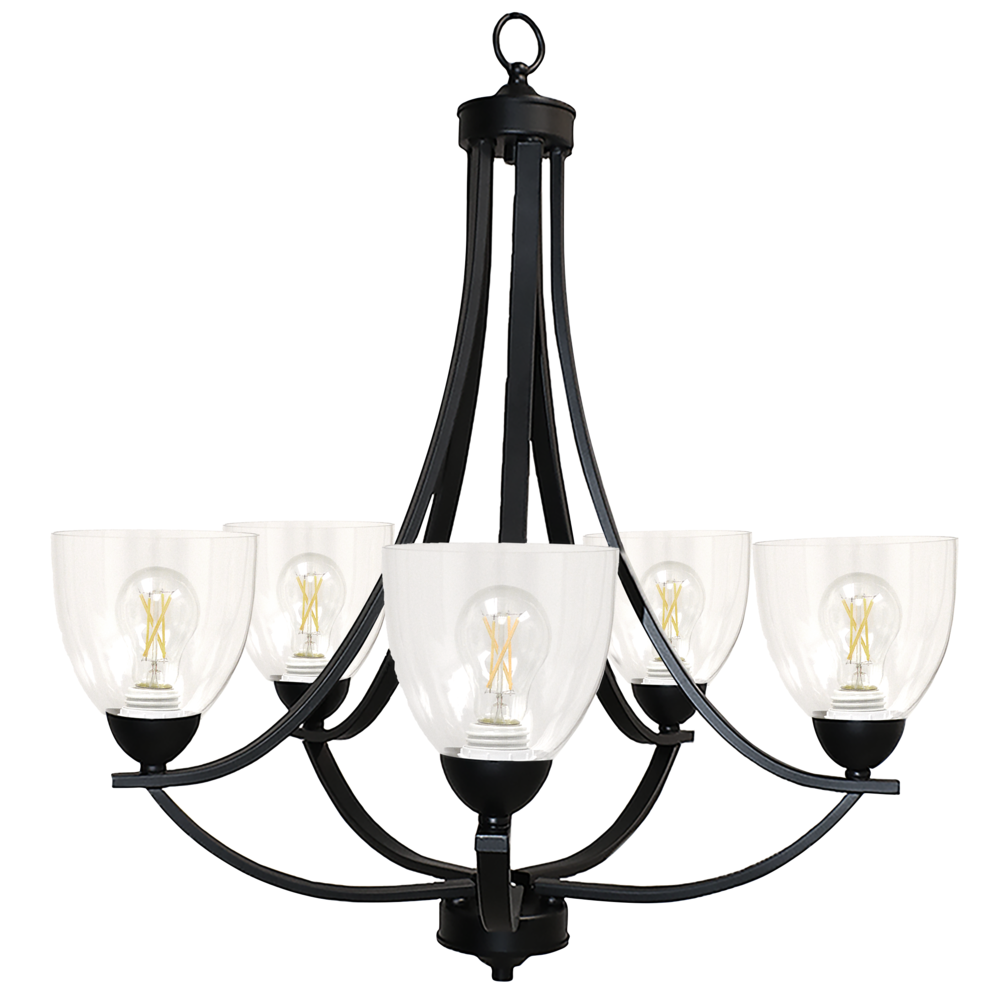 Victoria 5-Light Chandelier - MB Clear Glass