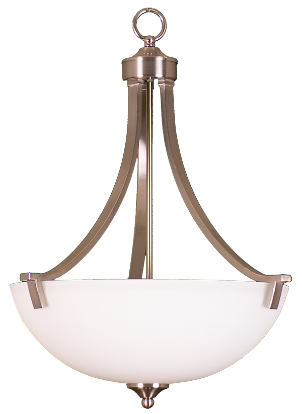 Victoria 3-Light Foyer Entry Fixture - NK White Glass