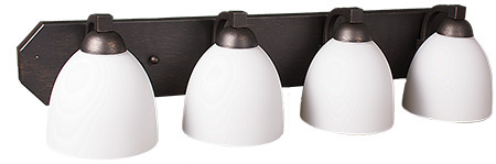 4-Light Contemporary Vanity - RB White Glass