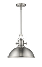 HOMEnhancements 70073 - Vivio Alix 1-Light Large Metal Shade Pendant - Brushed Nickel