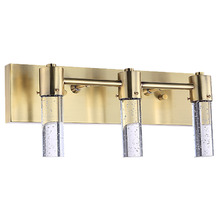 HOMEnhancements 70295 - Vivio Soffi LED Rectangle Vanity - Matte Gold Seeded Glass 15W 4000K