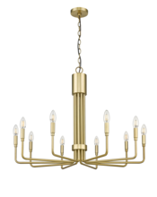 HOMEnhancements 70511 - Vivio Alph 10-Light Flat Bottom Chandelier - MG(E12)